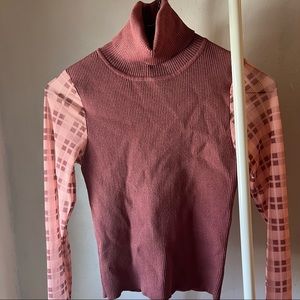 turtle neck sweater w mesh sleeves